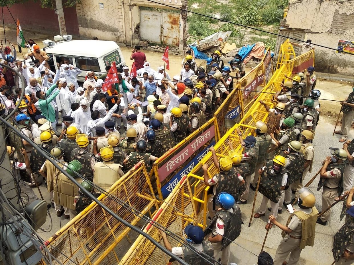 farmer fire copy of agriculture act in Hisar