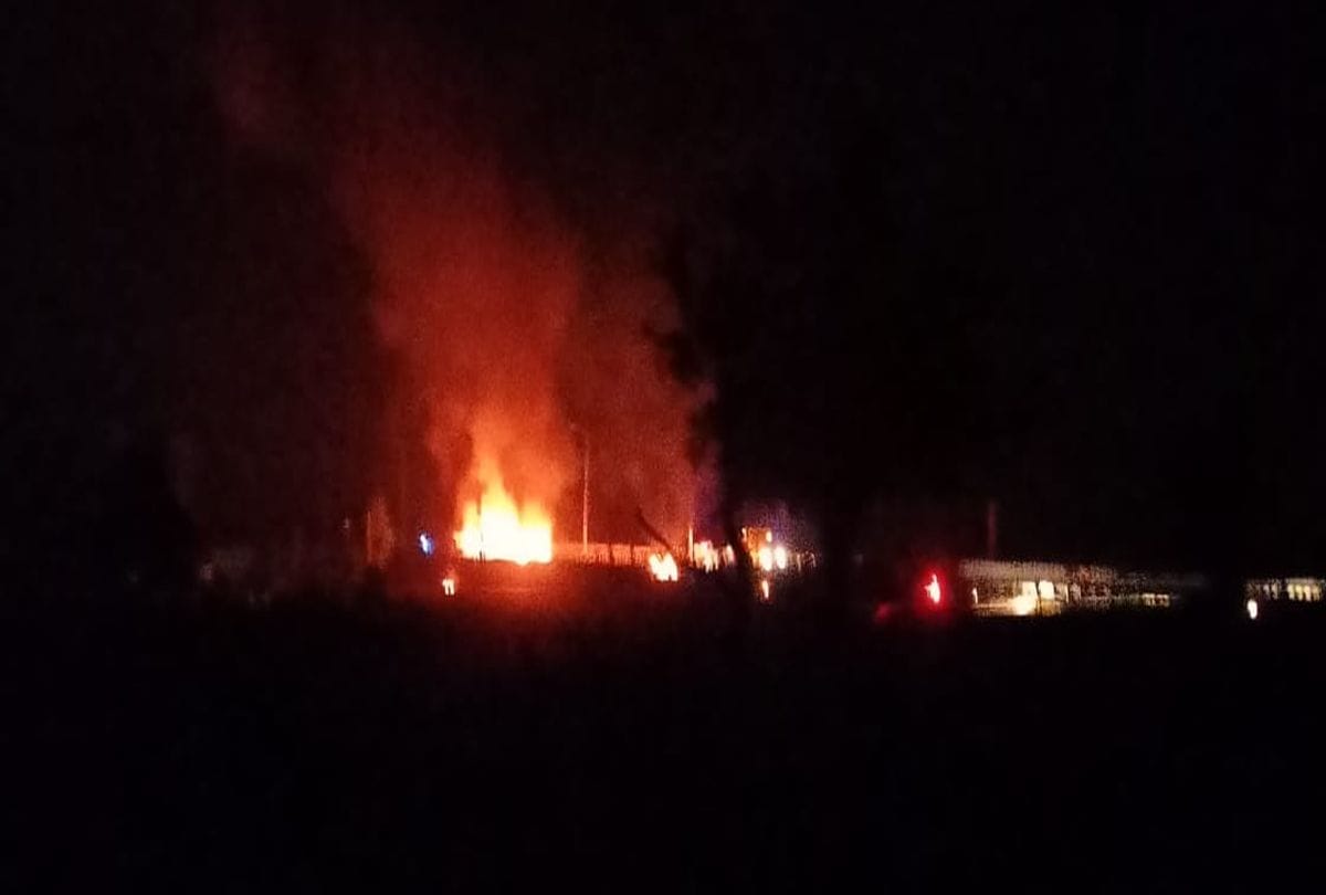 truck caught fire Truck DCM caught fire after collision driver burnt alive in Etah