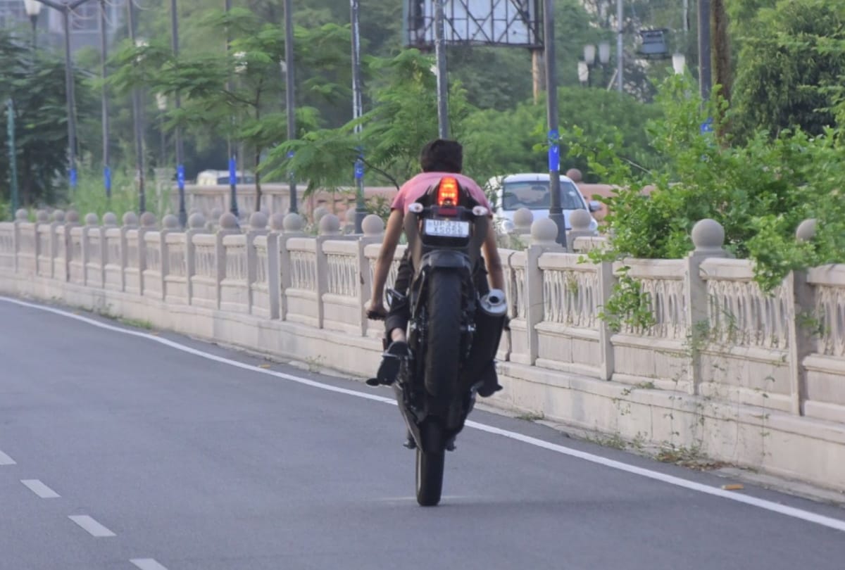 Action against bikers for doing stunt near ACP office in Lucknow.