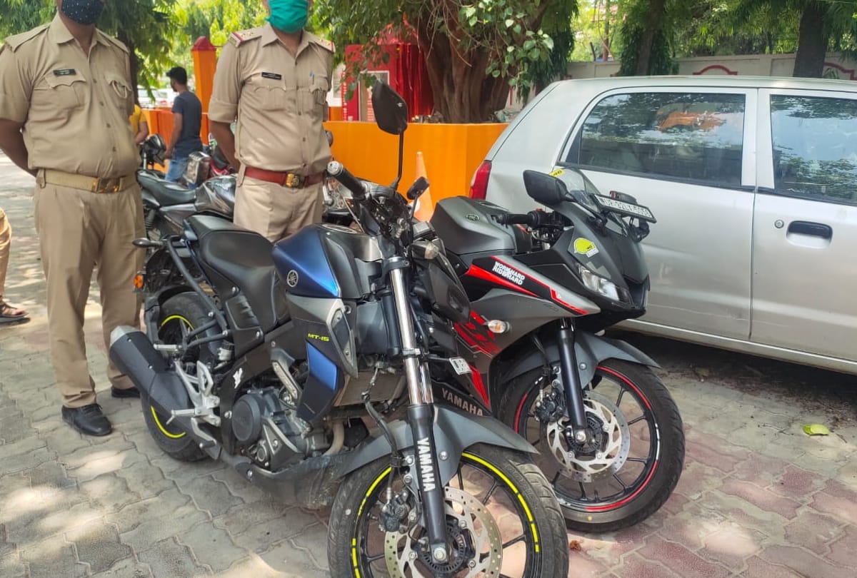 Action against bikers for doing stunt near ACP office in Lucknow.