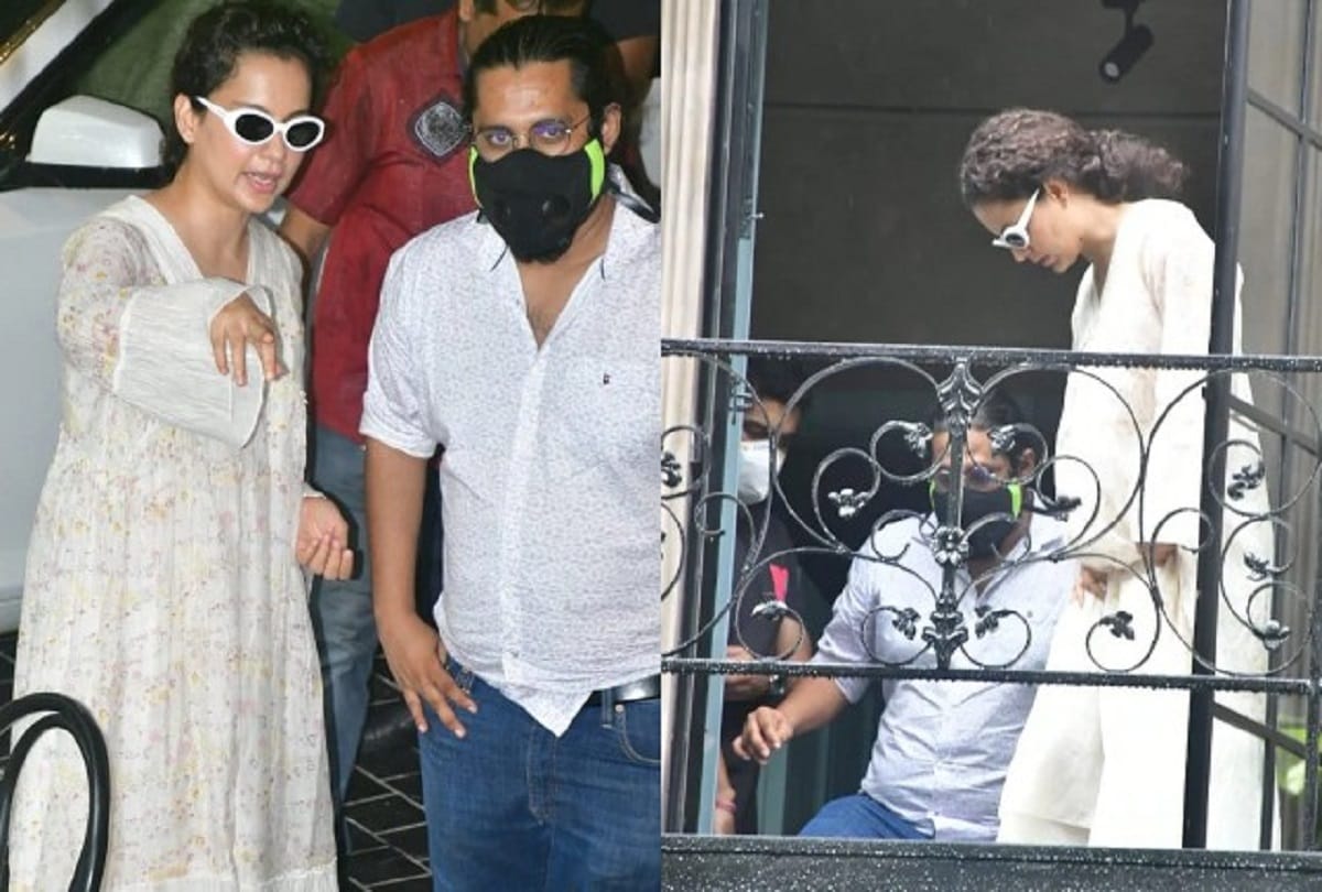 Kangana Ranaut is a vision in white as she gets snapped at her office