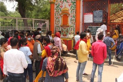 Crowd of devotees in Sankatmochan mandir on Tuesday in Kashi