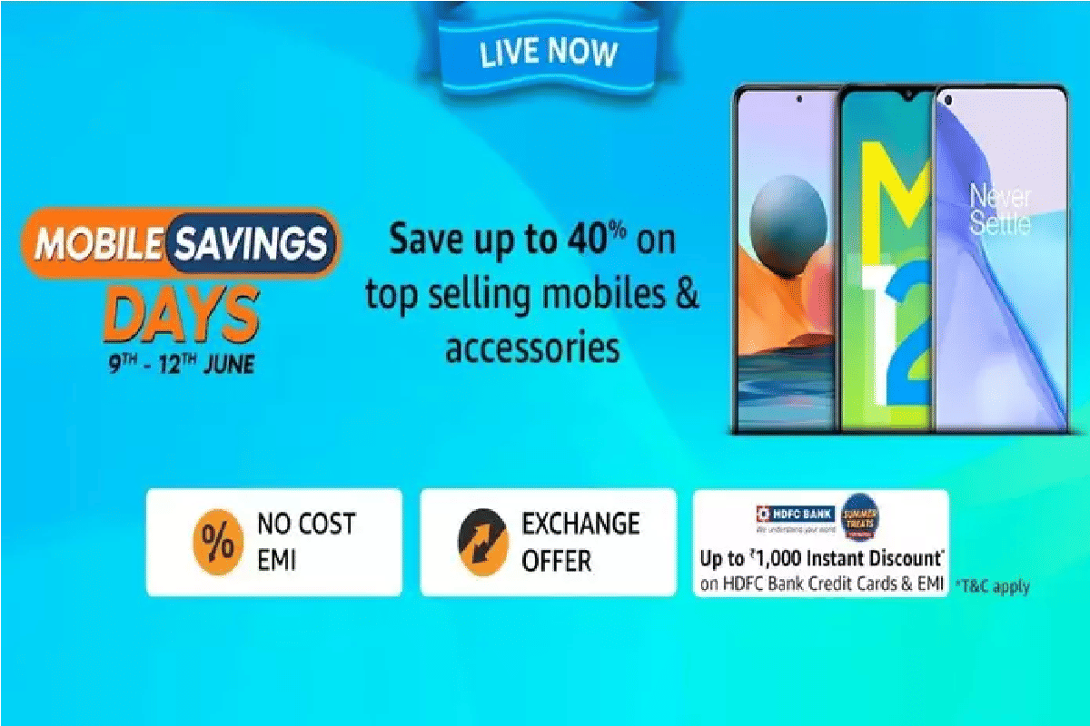 amazon mobile saving days sale starts on 9th to 12th june smartphones discount offer