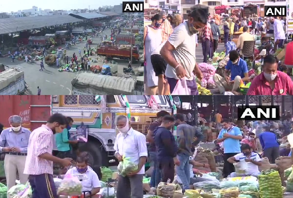 Jammu and Kashmir: crowd of people gathered in Narwal vegetable market without any fear of corona, see photos