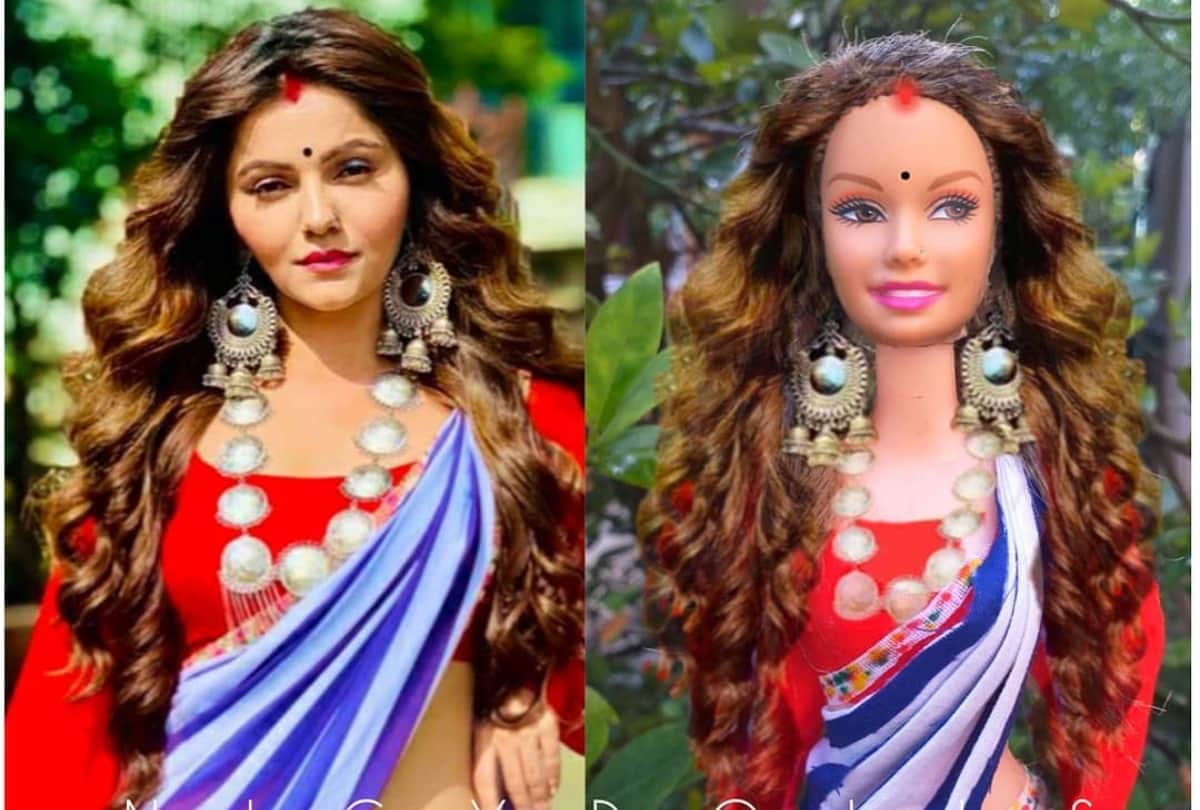 Artist Made Beautiful Dolls Inspired From Rubina Dilaik Nora Fatehi Madhuri Dixit Aishwarya Rai Looks