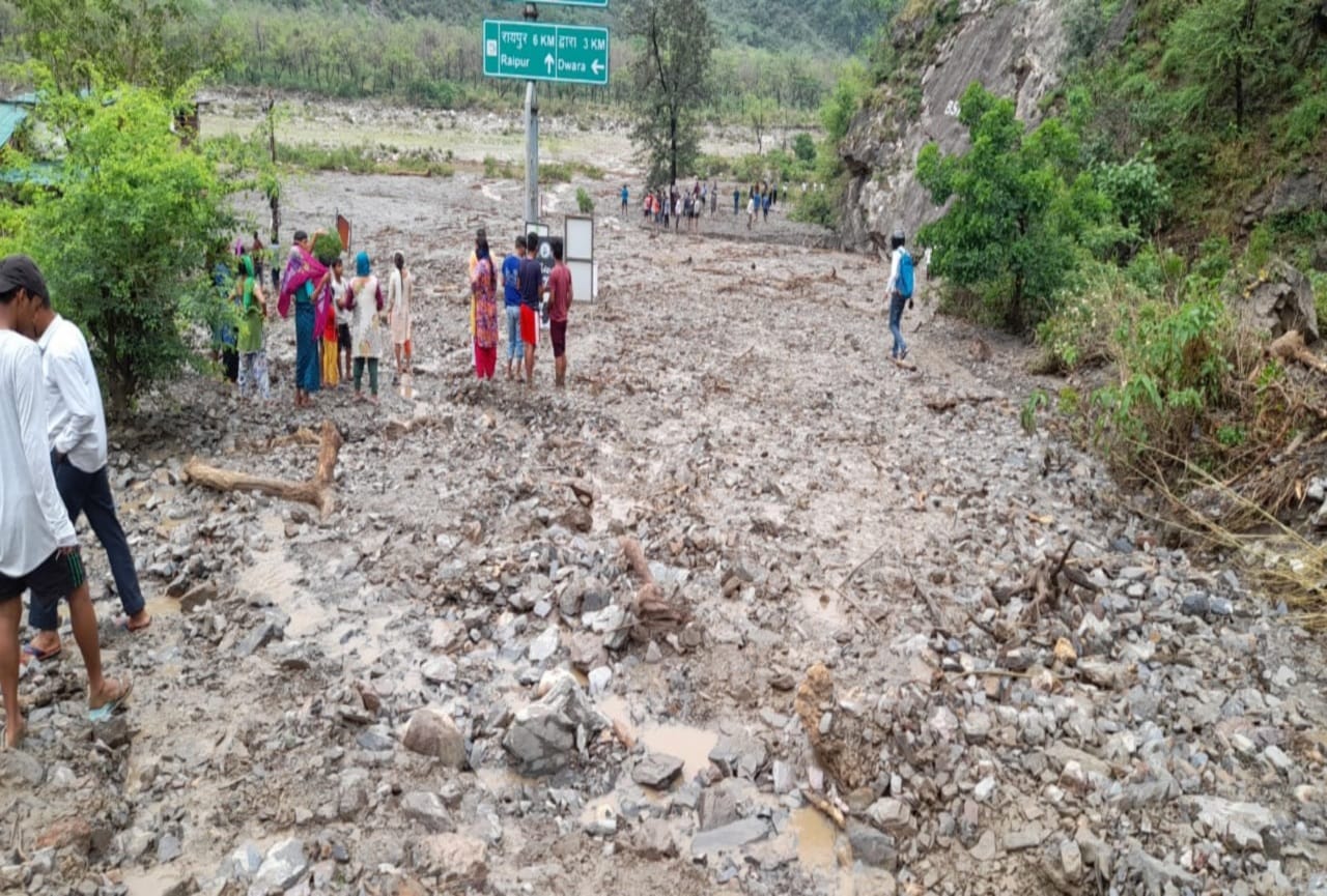 pre monsoon rain in uttarakhand : landslide in dehradun maldevta watch in photos