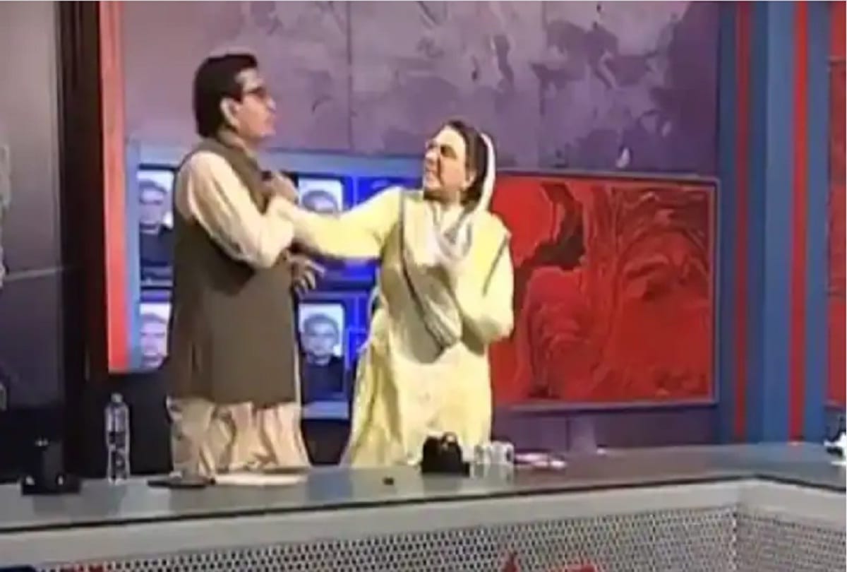 Viral Video: Pakistan Firdous Ashiq Awan slaps member national assembly Qadir Mandokhel During TV Debate, Social media