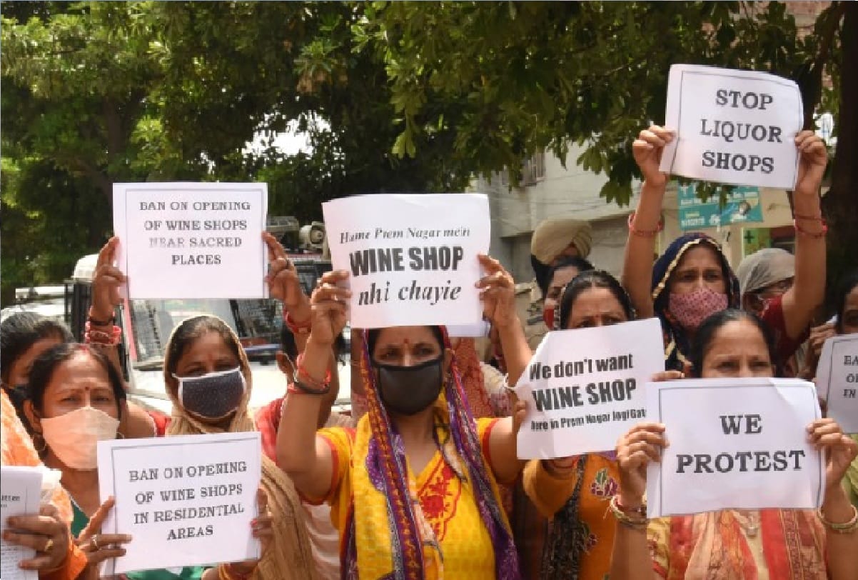 Protests are increasing continuously regarding opening of liquor shops in Jammu and Kashmir