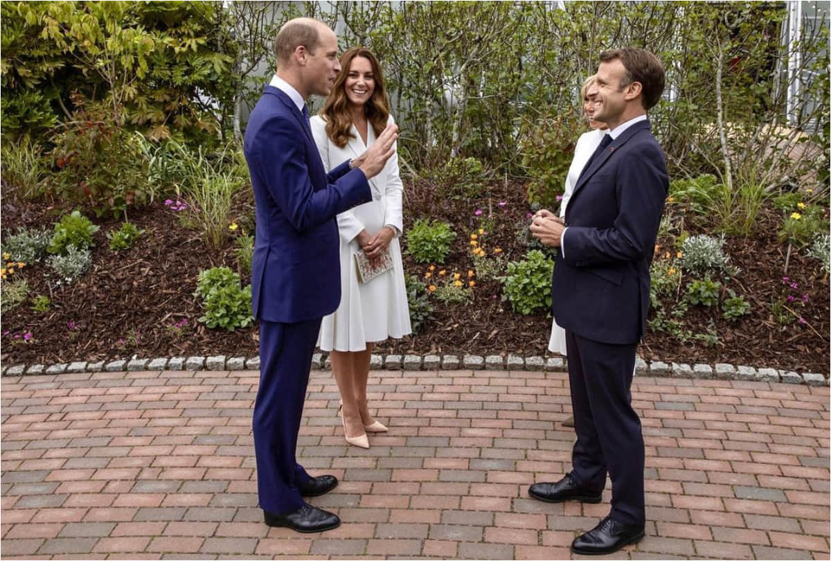 kate middleton dazzles in ivory blazer dress in g7 reception