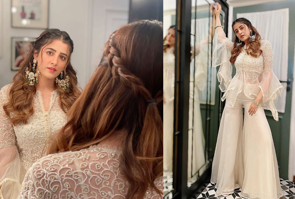 nupur sanon wear denim off shoulder top in her latest video