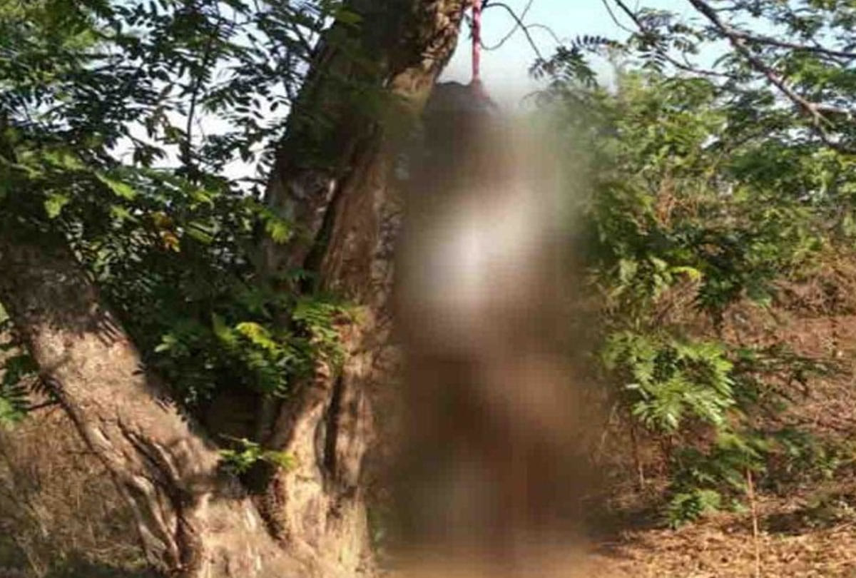 Youth dead body found hanging from a tree in kanpur