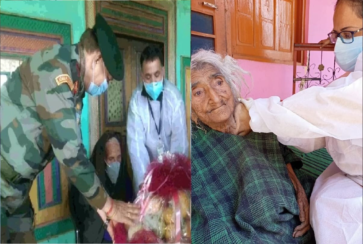 120 year old Dholi Devi of Udhampur district and 124 year old  Rehtee Begum of Baramulla district got the corona vaccine