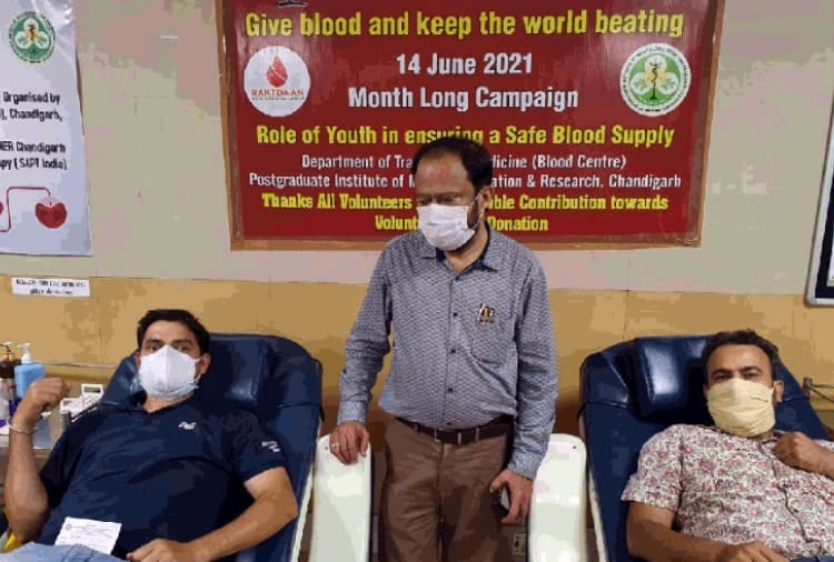 Blood Donation Camp organised in Chandigarh on World Blood donor Day 2021