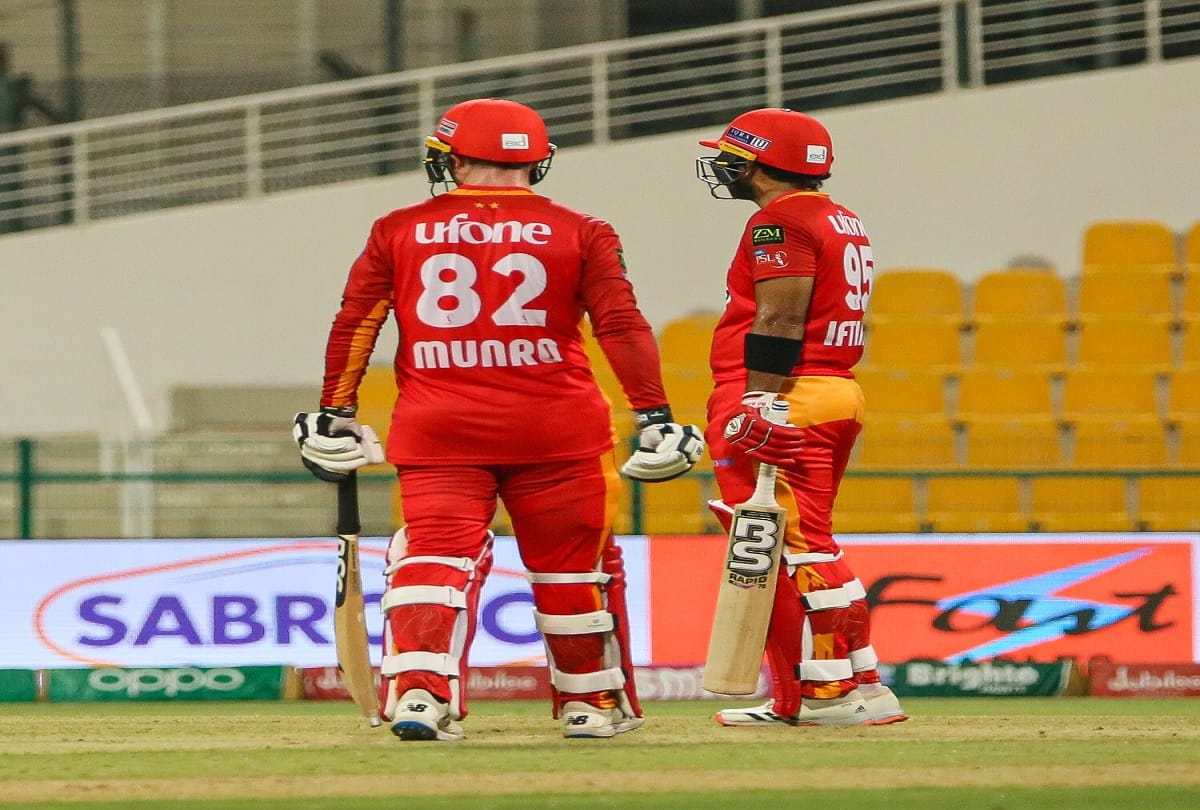 Islamabad United beat karachi kings by 8 wickets Iftikhar Ahmed played match winnings knock in Pakistan Super League match at Abu Dhabi
