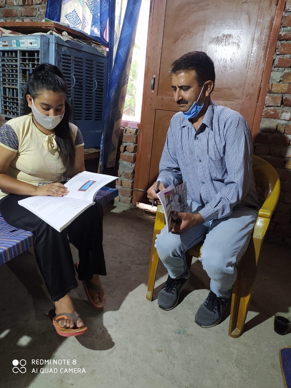 Daljit, who is teaching children unable to conduct online classes, going home