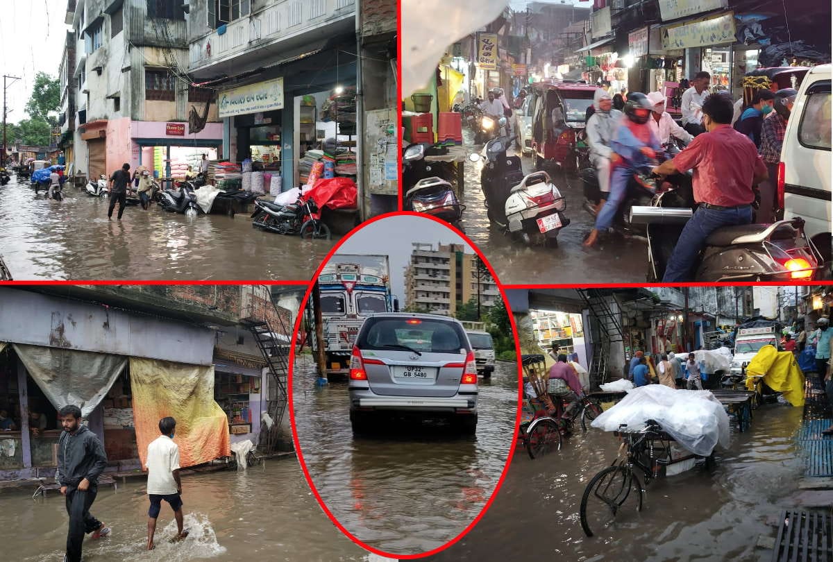 Gorakhpur monsoon water logging after heavy rain 122 mm of rain in 24 hours