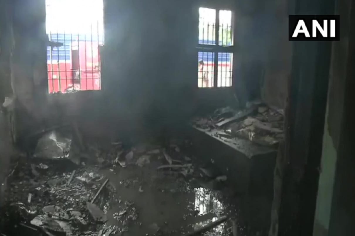 Fire broke out at the official residence of state minister Santosh Kumar Suman in Patna