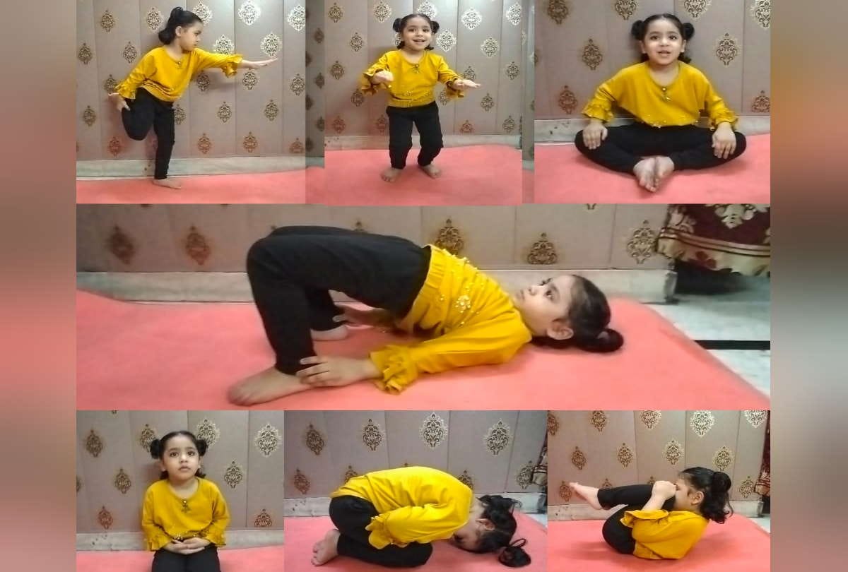 Three and a half year old Vanya Sharma made Asia record by doing yoga