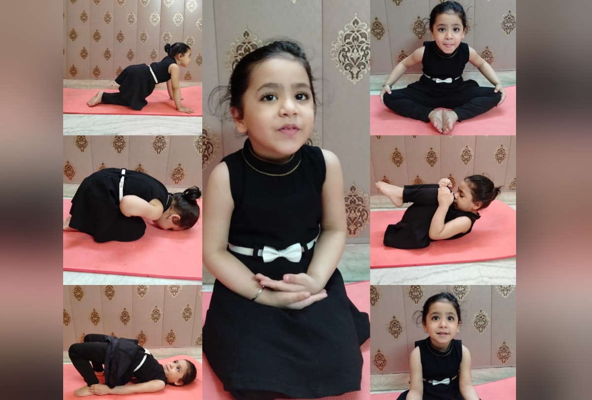 Three and a half year old Vanya Sharma made Asia record by doing yoga