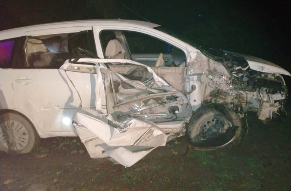 Tractor trolley and four wheeler collided face to face