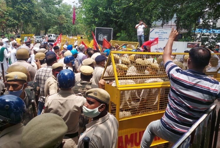 Farmers protest against sports minister sandeep singh in Yamunanagar of Haryana