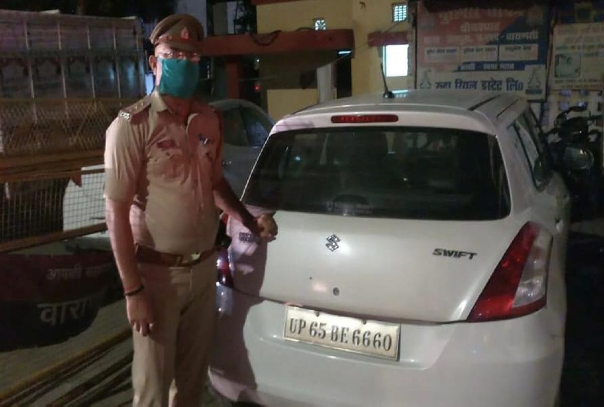 chaukaghat double murder case varanasi police seized Swift car of gangster vivek singh Katta whi is in jail
