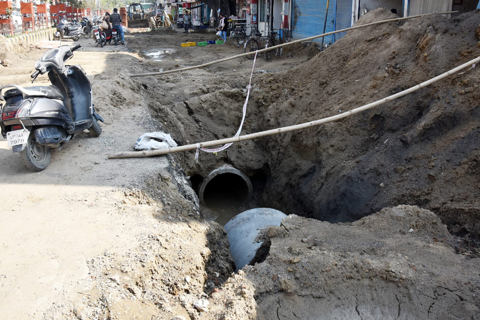 The pits left on the side of the roads are becoming trouble