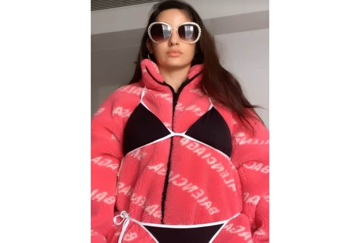 nora fatehi funny bikini look in instagram reel