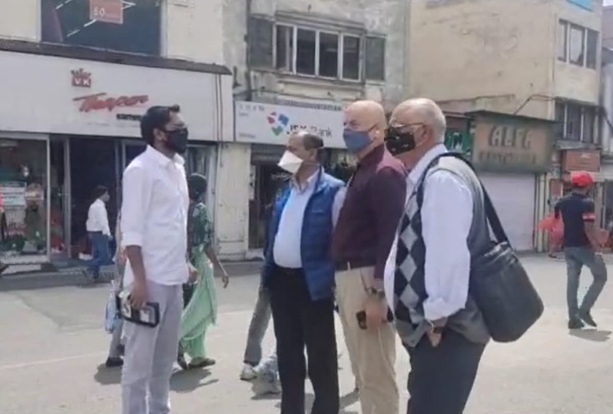 bollywood actor anupam kher spotted at ridge maidan shimla