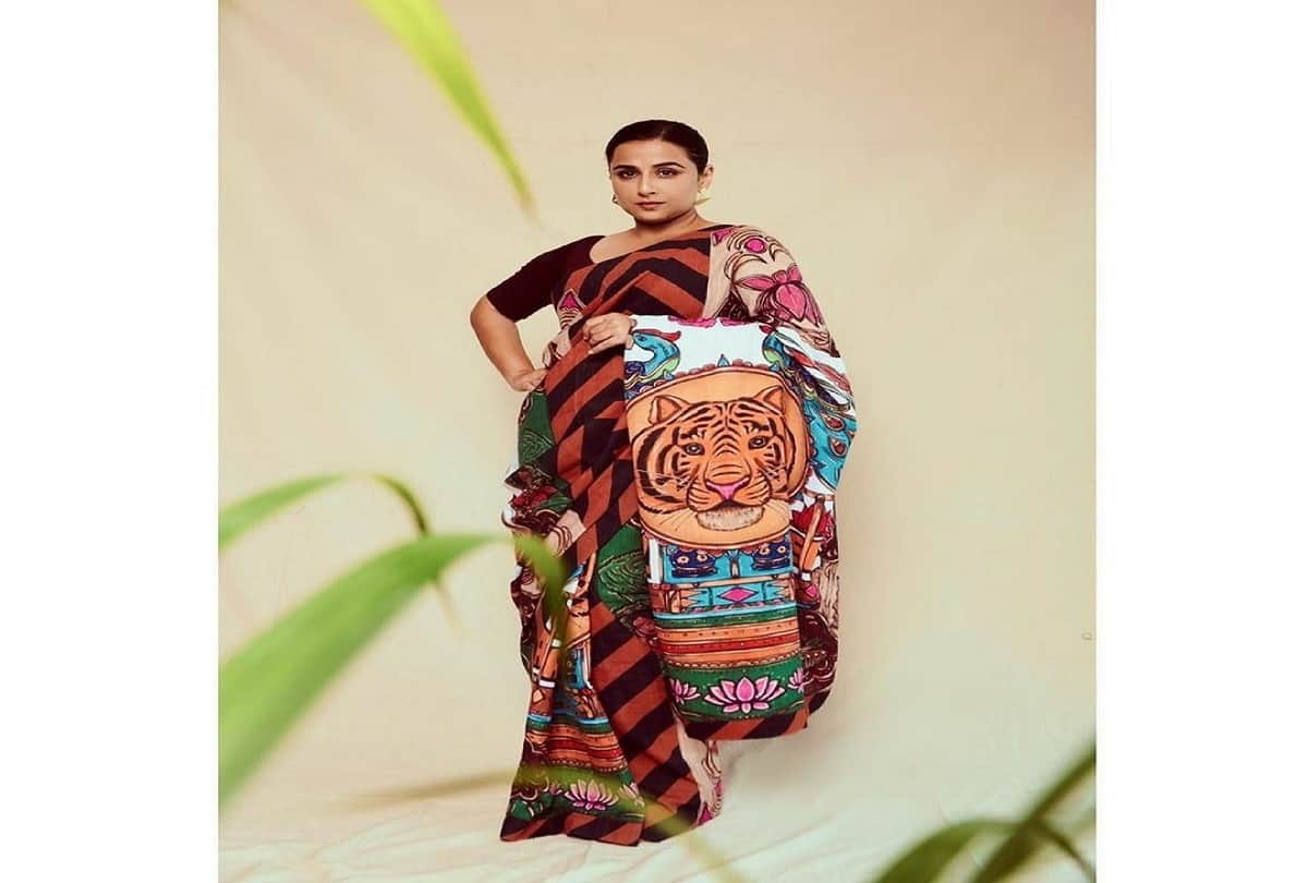 vidya balan in sherni saree during movie promotions