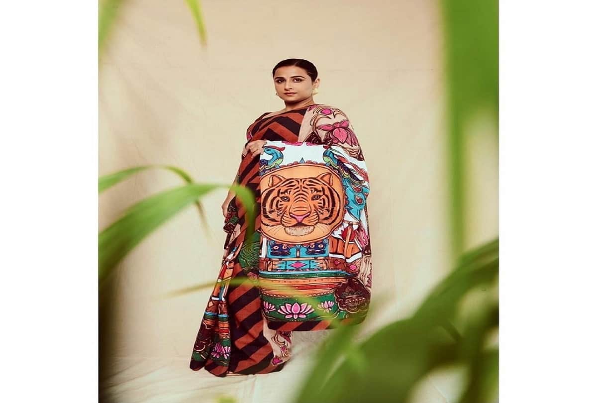 vidya balan in sherni saree during movie promotions