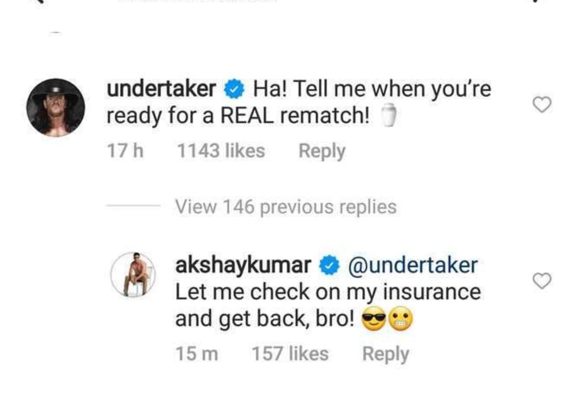 The Undertaker Challenges Akshay Kumar Says Tell Me When Actor Gives Funny Reply