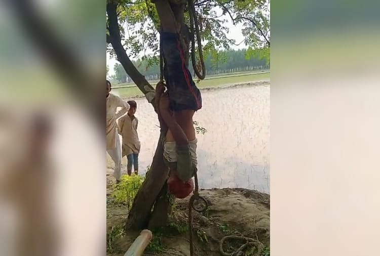 A man was tortured after accused of theft in village of Karnal in Haryana 
