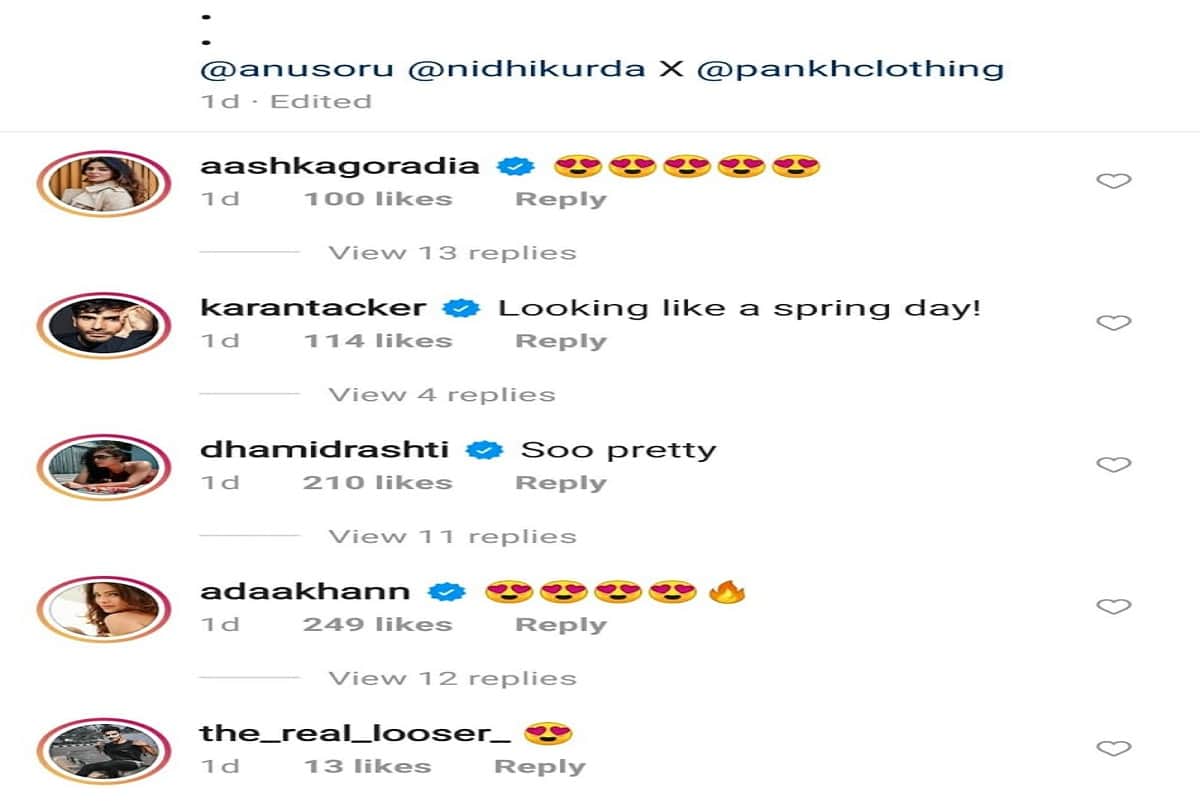 mouni roy in latest floral dress adaa khan commented