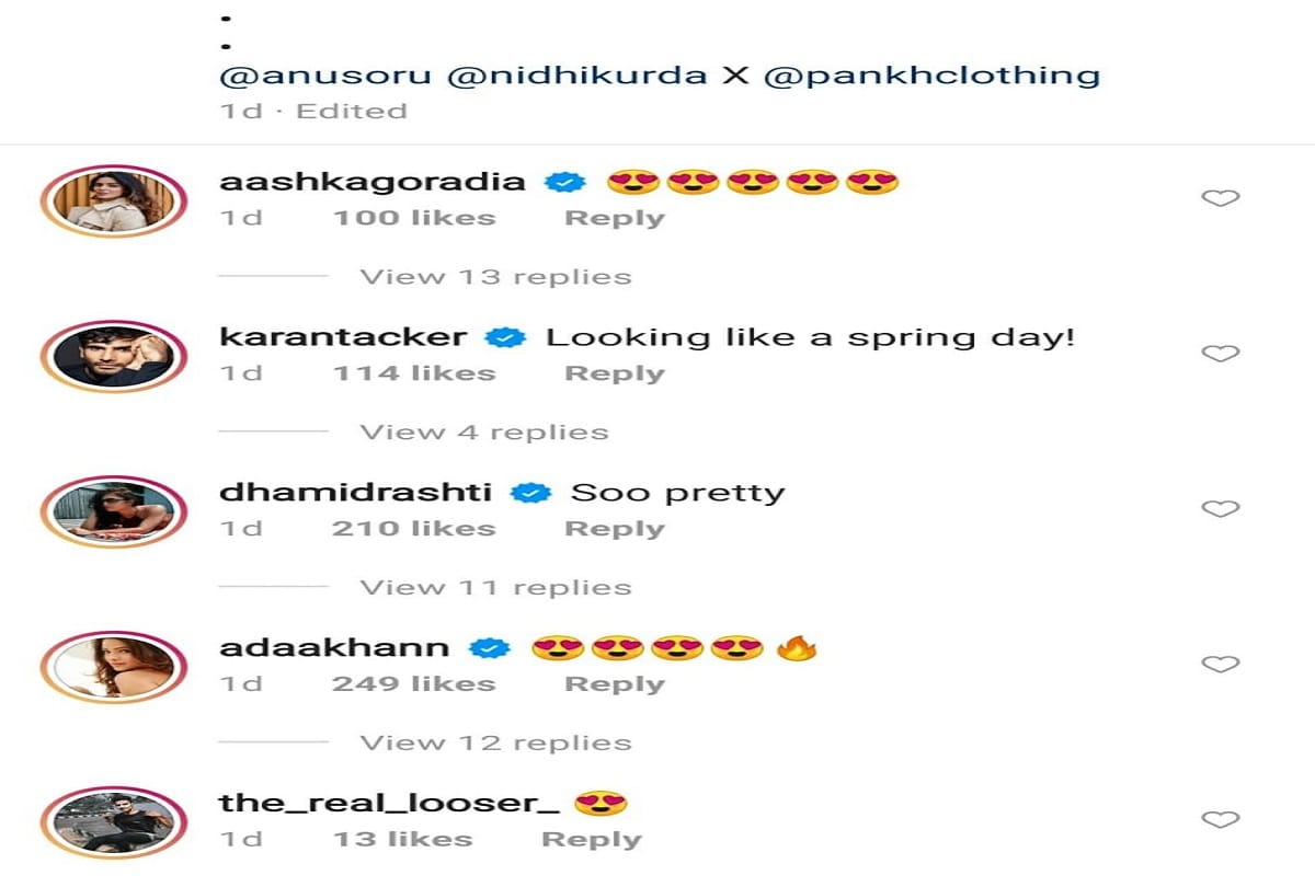 mouni roy in latest floral dress adaa khan commented
