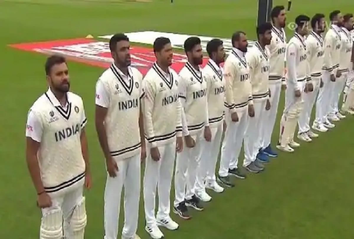 Indian players bear balck bands against New Zealand in Icc world test championship final tribute to flying sikh Milkha Singh