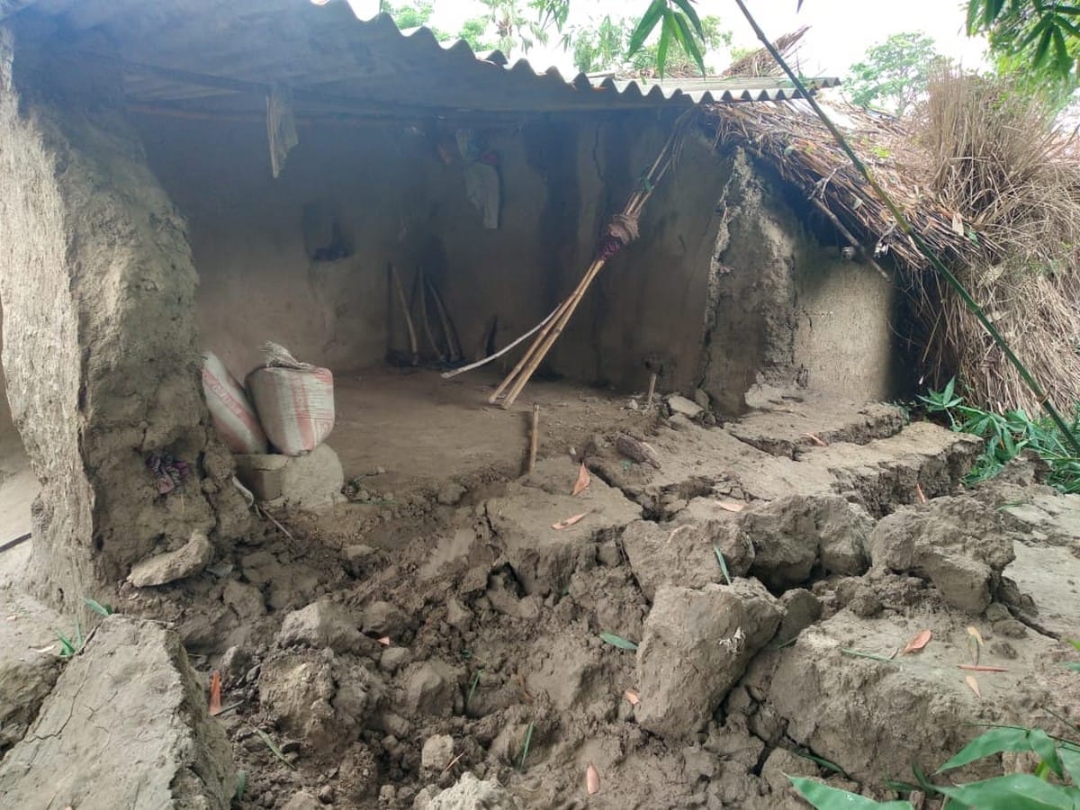 elderly farmer died by buried house collapsed due to rain in mau