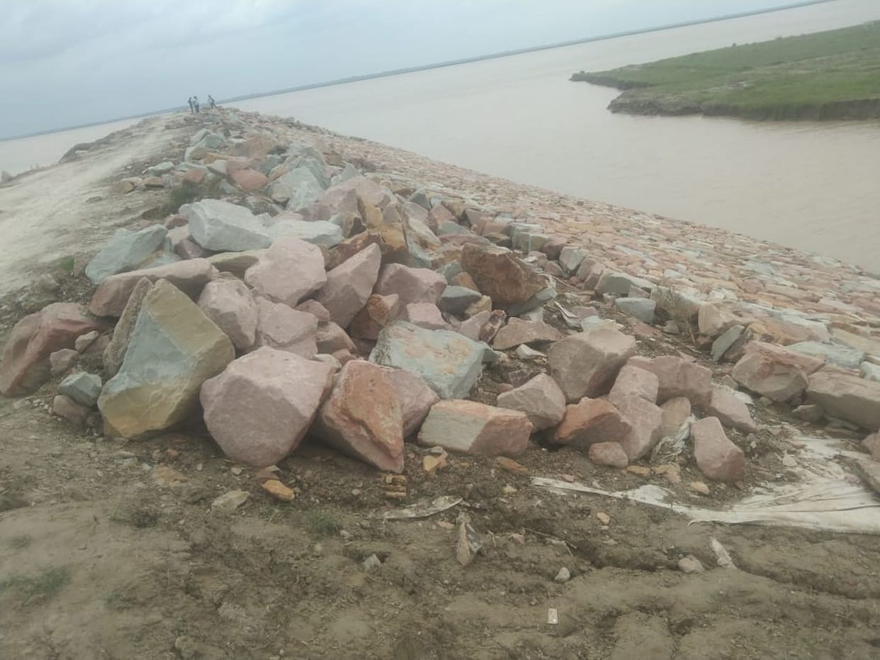 Golaganj Nai Basti river target, work incomplete
