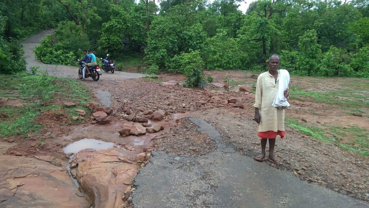 Roads in hilly areas damaged by rain