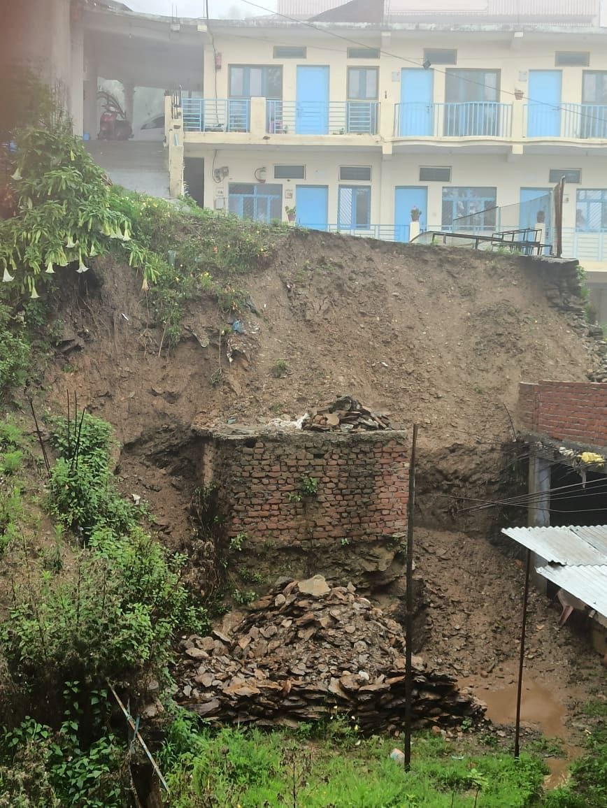 Drinking water lines damaged due to rain, contact road collapsed