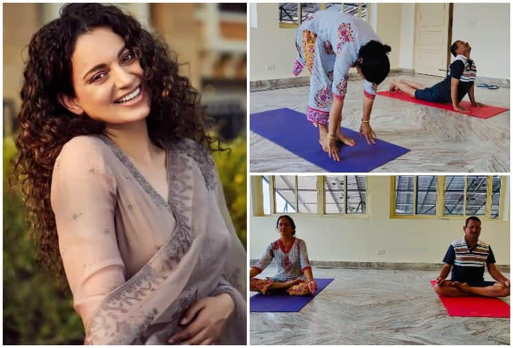 International Yoga Day Kangana Ranaut shares pics of her parents doing yoga asanas