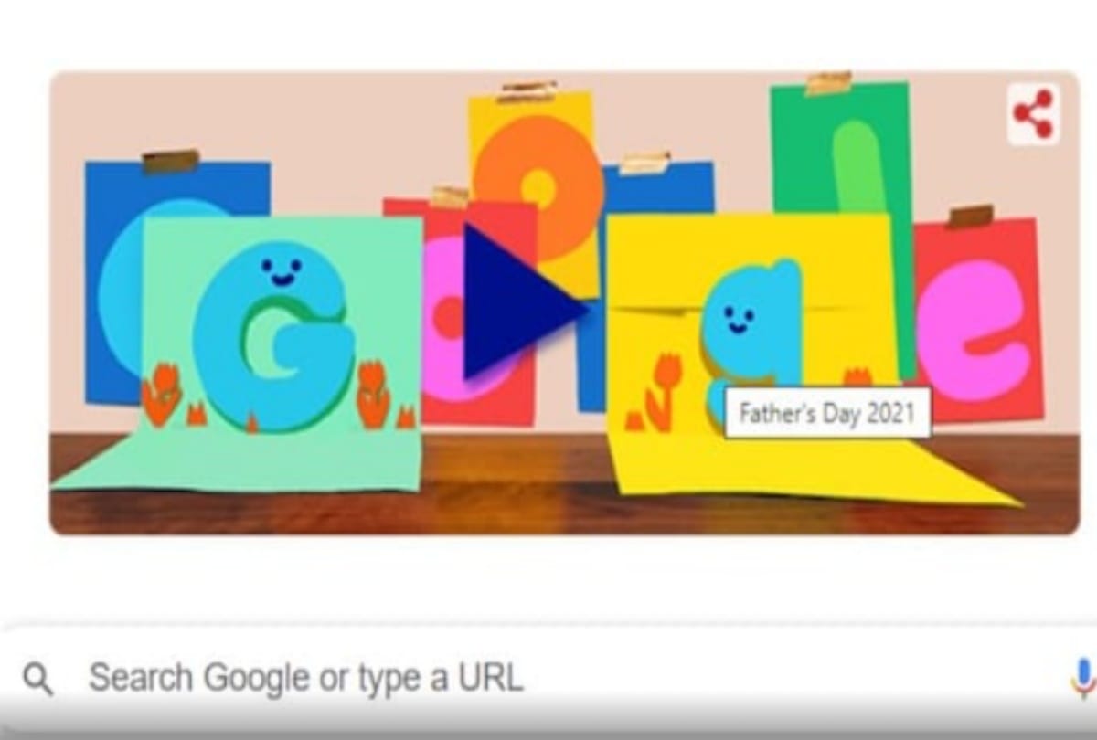 fathers day 2021 google doodle: Search Engine Giant Wishes Happy Father's Day With GIF Greeting Card