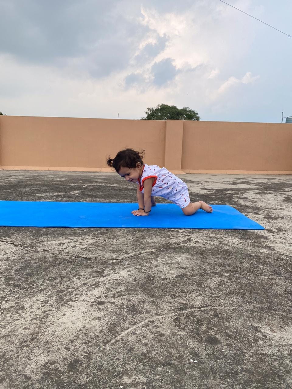 international yoga day 2021 : two and half year girl doing yoga