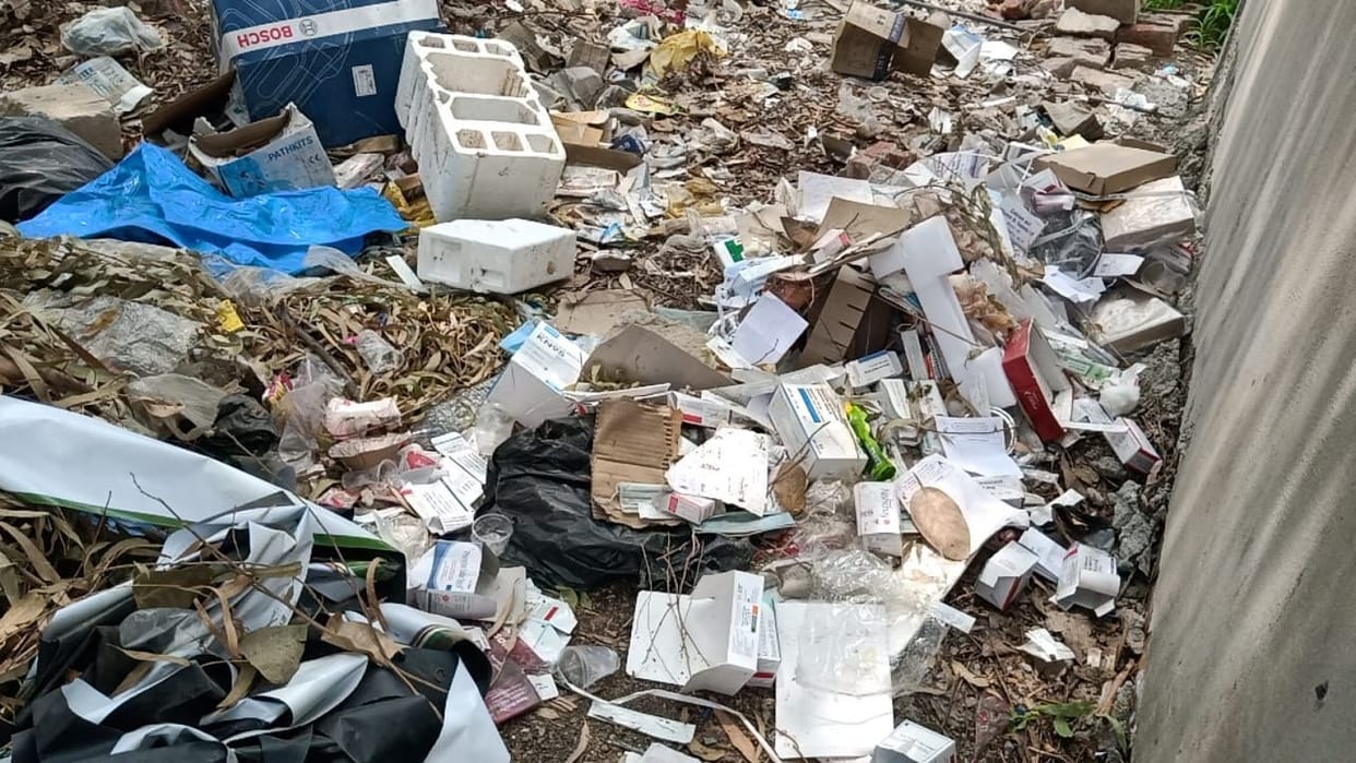 Medical waste found lying in Kovid Care Center