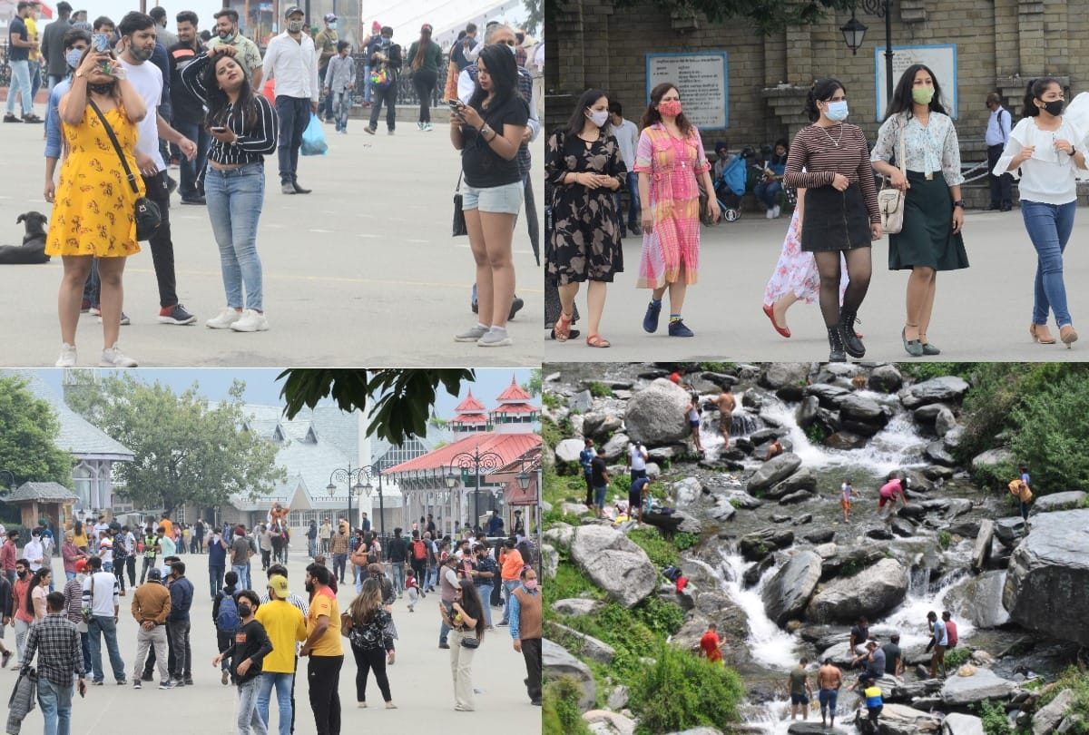tourist crowd in shimla kasauli chail solan mcleodganj dharamshala