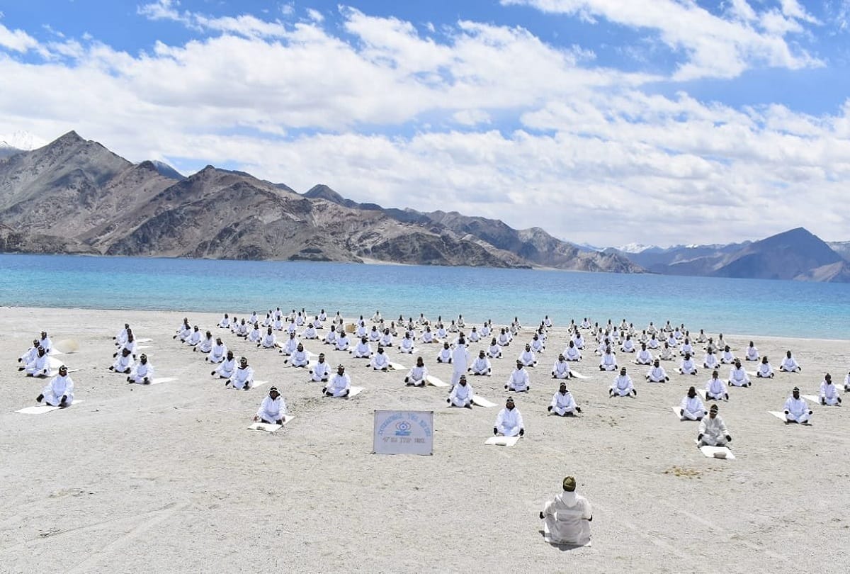 International Yoga day 2021 today performed by many people on border and their resdents