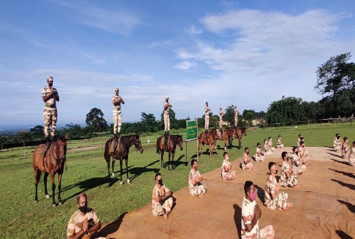 International Yoga day 2021 today performed by many people on border and their resdents
