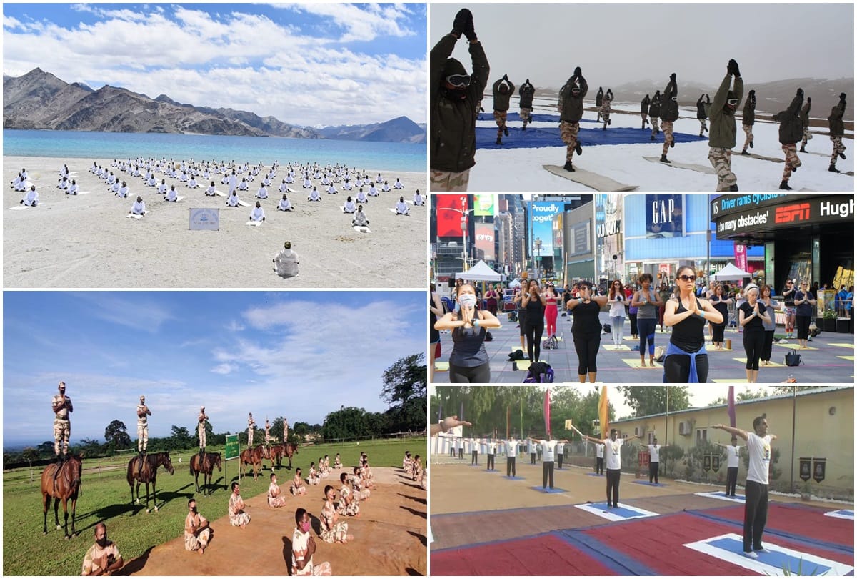 International Yoga day 2021 today performed by many people on border and their resdents