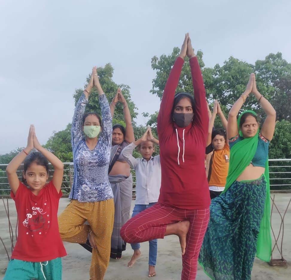 People did yoga with enthusiasm and determination