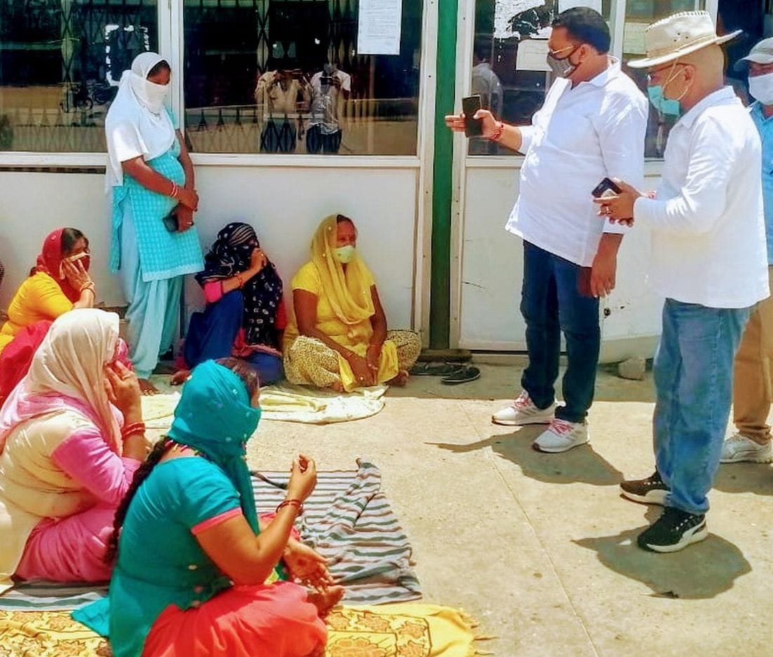 Females protested against water logging.